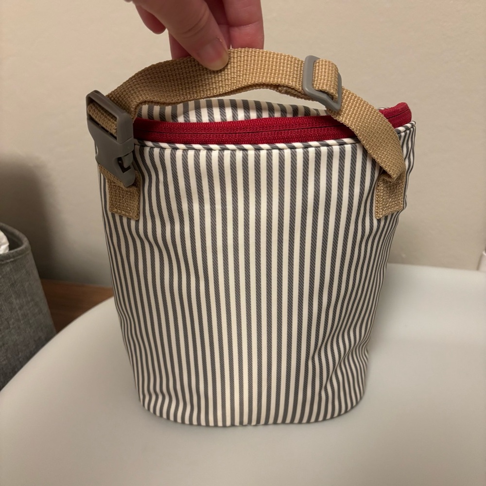 Skip Hop Grab & Go Double Bottle Insulated Bag, Gray/White Stripe - Picture 2 of 7